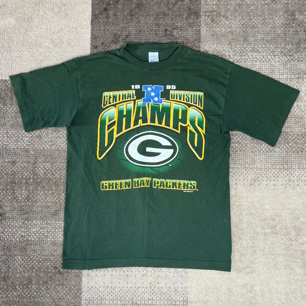 Vintage 1995 Green Bay Packers T-Shirt Salem Mens L Green Single Stitch